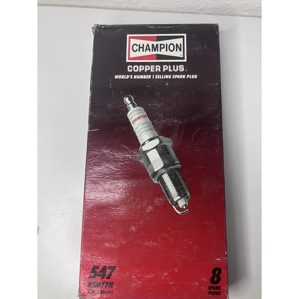 8 Champion Copper Plus 547 RTM77N Vintage Spark Plugs Individually Boxed